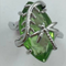 Olive Verde Ring Plateado US10
