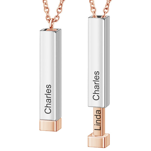 Collar de Acero Inoxidable Personalizado con Nombre y Frase Significativa - Image 14