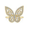 S925 Sterling Plateado Diamond Inlaid Zircon Butterfly Ring DY120793SGWH Adjustable Opening
