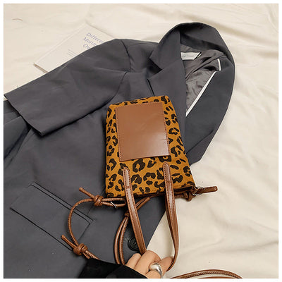 Bolsa Crossbody Retro Leopardo Otoño Invierno - Bandolera Ante Versátil para Teléfono - Image 29
