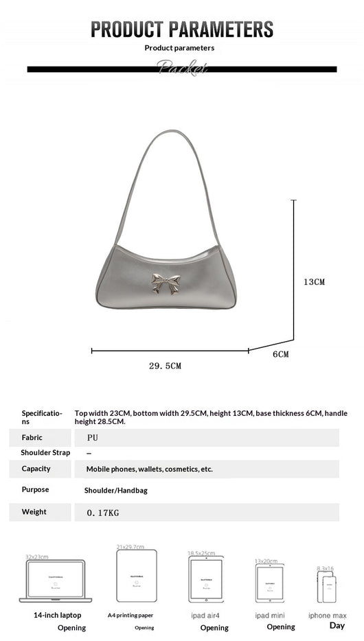 Bolsa de Hombro Minimalista Texturizada con Detalle de Moño Elegante - Image 12