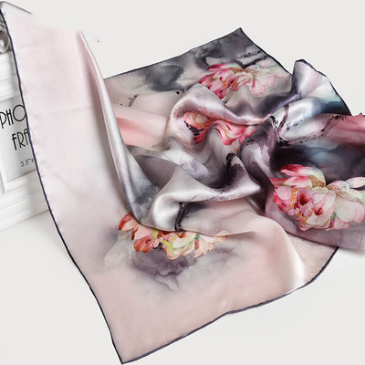 Pañuelo de Seda Cuadrado para Mujer con Diseño Estampado Exquisito - Image 32