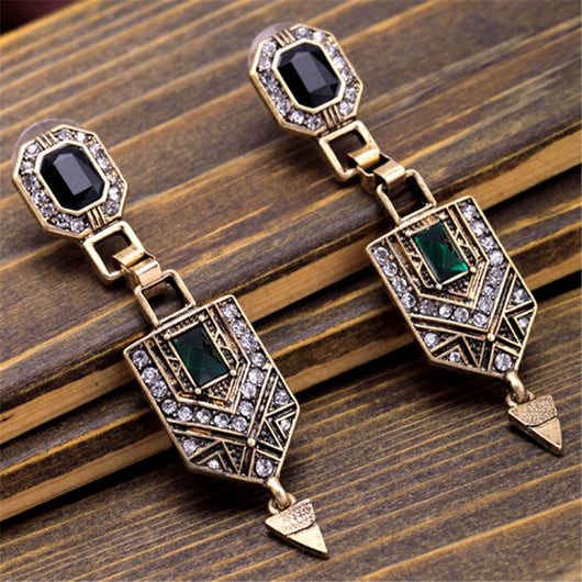 Aretes de Cristal Esmeralda - Diseño Elegante y Sofisticado