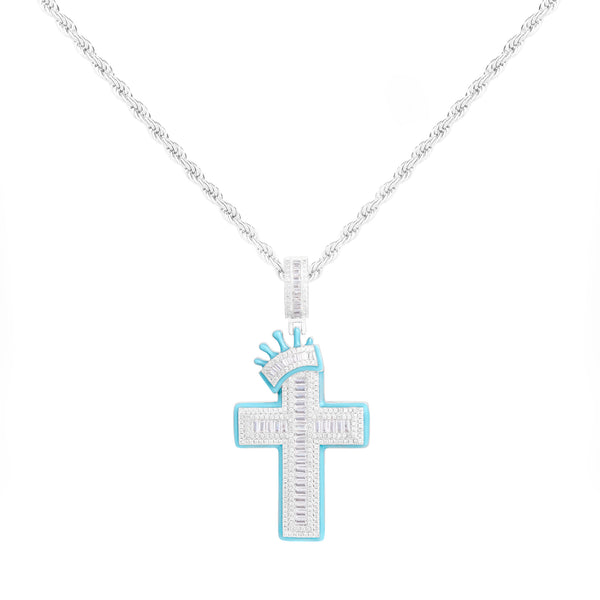 Dije Cruz Luminosa Personalizado con Circonita y Cobre