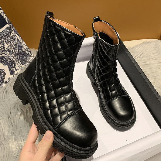 Botas Cortas para Niños con Cierre Lateral y Diseño Rombo Trendy - Image 10