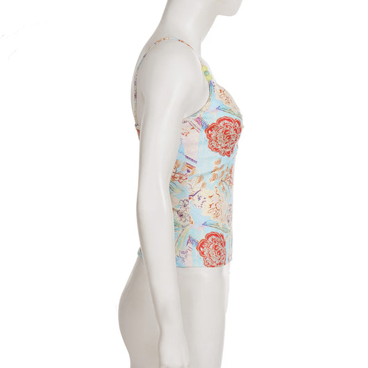Blusa Retro Francesa con Cuentas y Contraste de Colores - Image 14