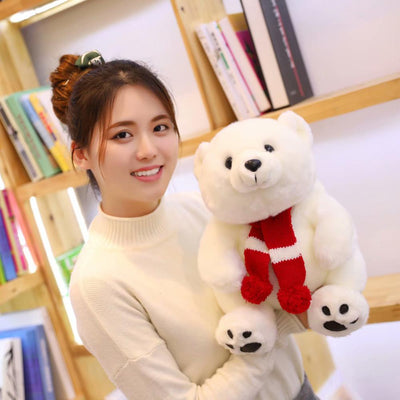 Peluche Adorable Oso Polar con Bufanda - Muñeco Ragdoll para Niños - Image 8
