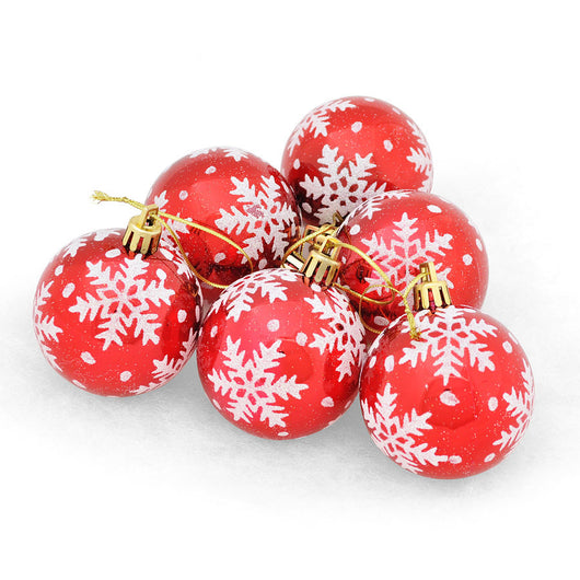 Adorno Navideño Árbol con Bolas Decorativas Pintadas de Copos de Nieve - Image 11
