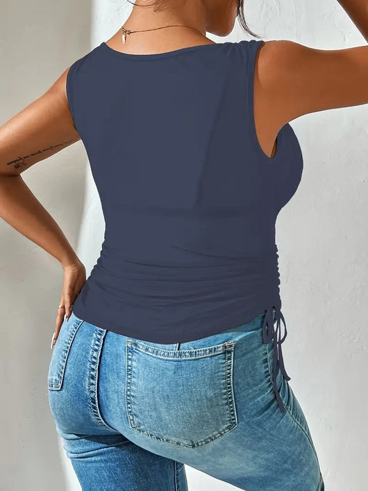 Top Crop Escotado Ajustado de Cintura Alta Sexy - Image 41