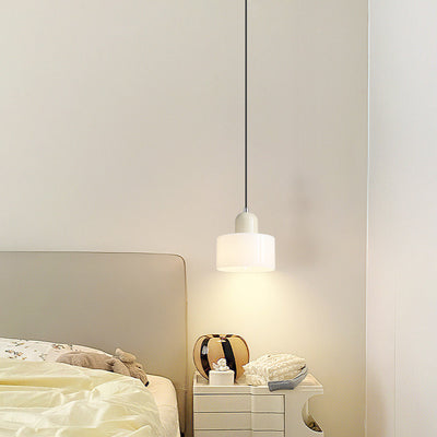 Lámpara Colgante Redonda de Vidrio Crema - Diseño Minimalista - Image 3