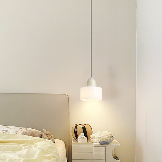 Lámpara Colgante Redonda de Vidrio Crema - Diseño Minimalista - Image 3