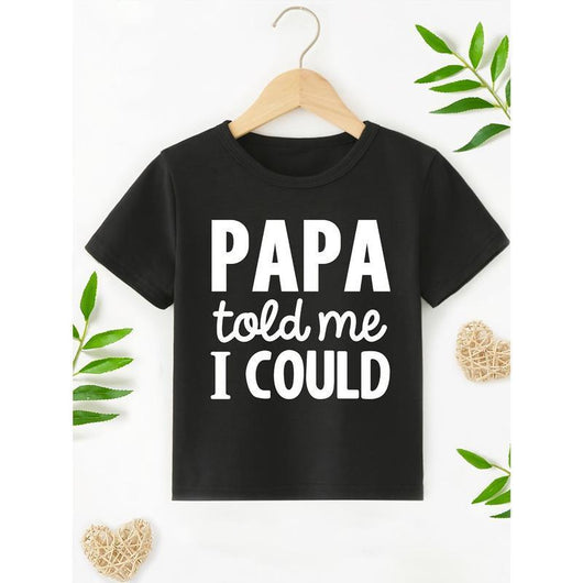 Playera Negra de Algodón para Niño - Diseño Papá me Dijo que Podía - Image 2