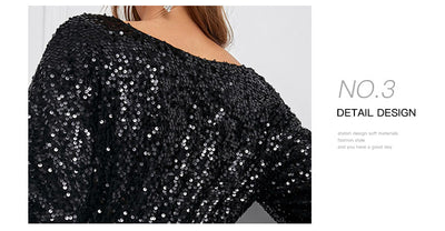 Vestido Largo de Lentejuelas con Cuello Redondo y Cintura Ajustada - Image 10
