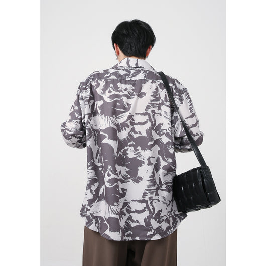 Camisa Estilo Coreano con Hombreras y Estampado Gráfico Moderno - Image 8
