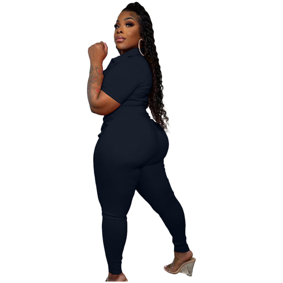 Jumpsuit para Mujer con Bolsillos Tridimensionales y Cierre