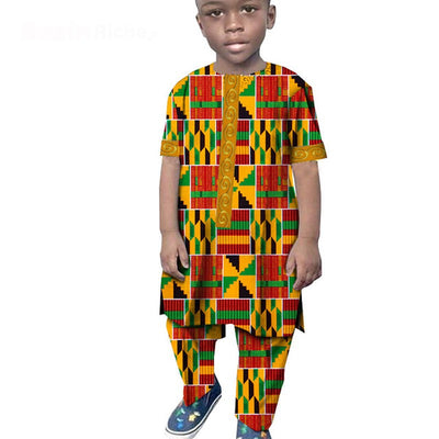 Conjunto Africano de Algodón Estampado - Camiseta y Pantalón - Image 16