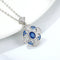 Collar Colgante Hoja Ginkgo Plata 925 con Zafiro Natural