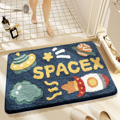 Tapete de Baño Cohete Antideslizante Absorbente con Diseño Infantil