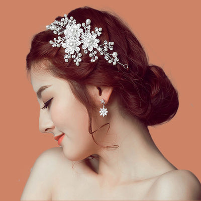 Corona de Novia con Flores y Diamantes - Accesorios para el Cabello de Lujo - Image 2