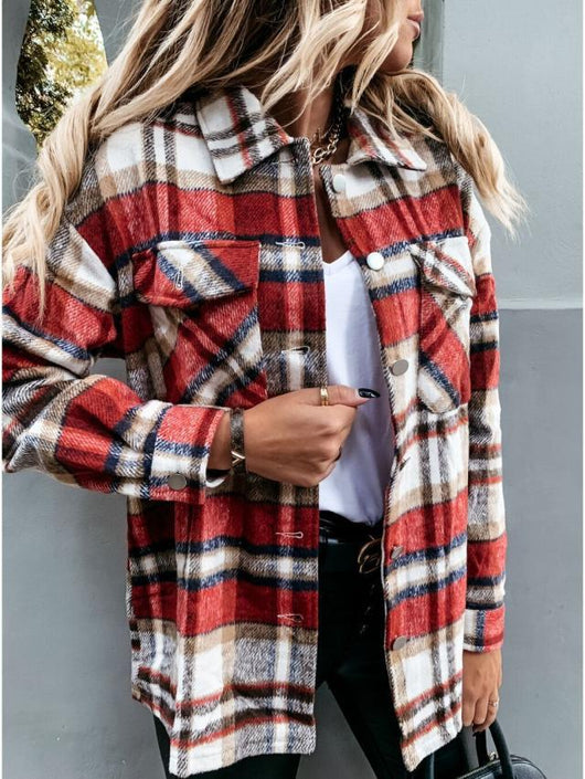 Camisa Chaqueta de Cuadros Manga Larga para Otoño e Invierno - Image 3