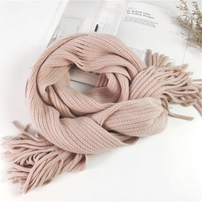 Bufanda de Lana Tejida Gruesa con Borlas - Colores Sólidos y Calidez Duradera - Image 16