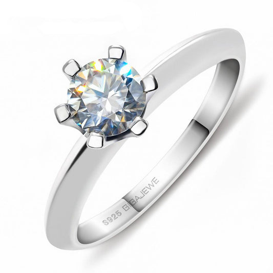 Anillo de Moissanita Plata 925 - Joya Brillante de Moissanita Colorida