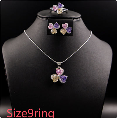 Conjunto de Joyería Trébol de Zirconia para Mujer - Image 15