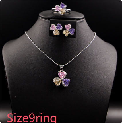 Conjunto de Joyería Trébol de Zirconia para Mujer - Image 15