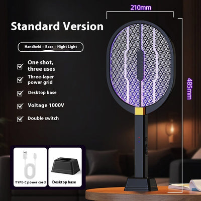 Raqueta Eléctrica Antimosquitos con Atracción Automática y Carga Inalámbrica - Image 9