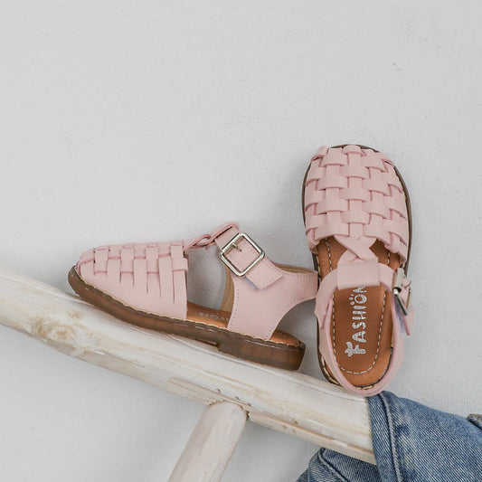 Zapatos Tejidos Retro de Colores Sólidos para Niñas