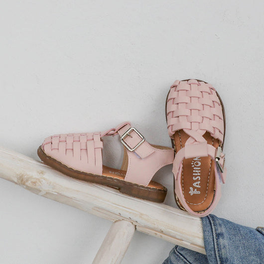 Zapatos Tejidos Retro de Colores Sólidos para Niñas
