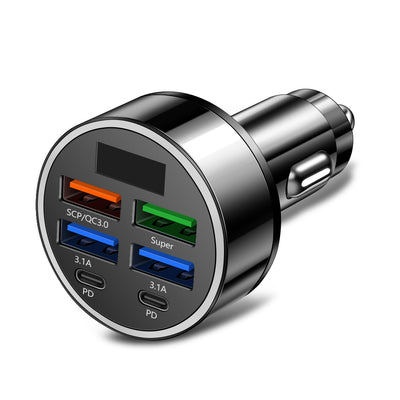 Cargador Rápido para Auto 6 en 1 con Pantalla Digital y Multi-Puerto - Image 8