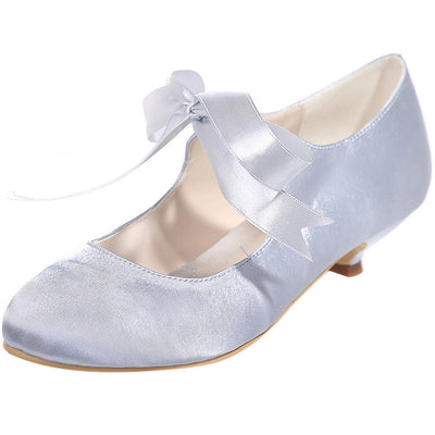 Zapatos de Baile Satinados con Cordones - Tacón Bajo Versátil y Elegante - Image 6