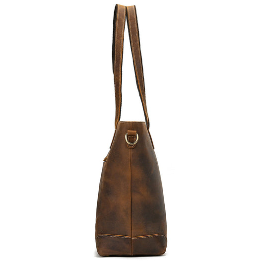 Bolso Tote de Cuero Crazy Horse Gran Capacidad - Image 35