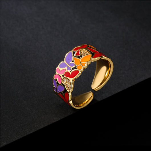 Anillo Mariposa de Cobre con Circones Micro Incrustados - Diseño Elegante para Mujer - Image 7