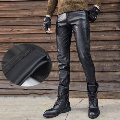 Pantalones Biker de Cuero Genuino Ajuste Slim Retro - Image 5