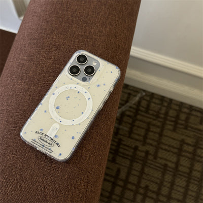 Funda Magnética para Celular Beige con Salpicadura Azul - Image 2