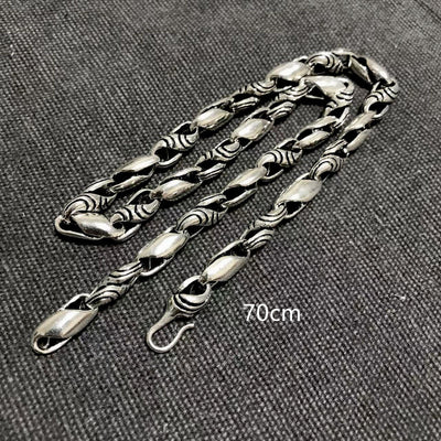 Collar Punk de Plata Esterlina con Rayas Personalidad - Image 12
