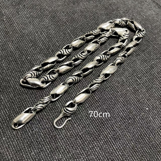 Collar Punk de Plata Esterlina con Rayas Personalidad - Image 12