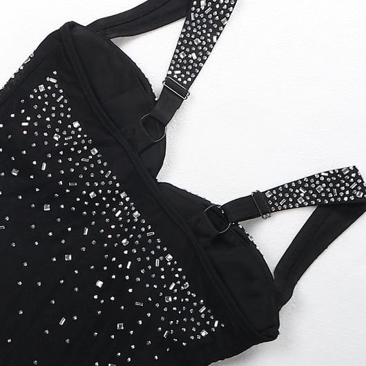 Conjunto de Dos Piezas con Strass, Espalda Descubierta en Dos Colores - Image 36