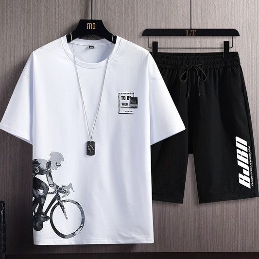 Conjunto Deportivo Dos Piezas Slim Fit Tallas Grandes con Estampado Trendy