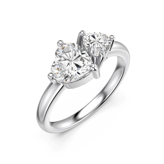 Anillo de Plata S925 Corazón Doble con Piedras Principales - Image 2