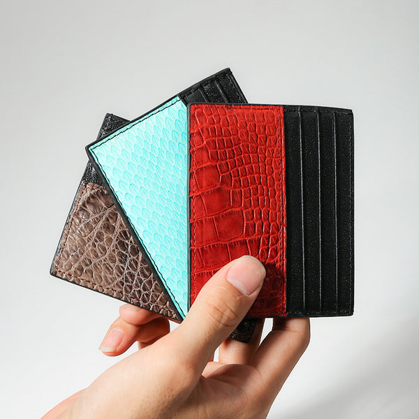 Billetera Minimalista de Cuero Genuino con Múltiples Compartimentos