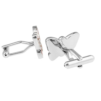 Botones de Puño Francés con Mariposa Esmaltada y Diamantes - Image 4