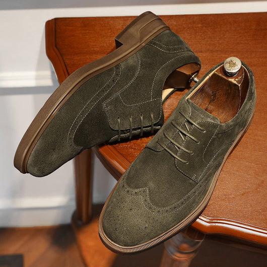 Zapatos de Cuero Ante Grabado Vintage Transpirables para Hombre - Image 3