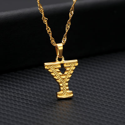 Collar con Colgante de 26 Letras Chapado en Oro - Image 27