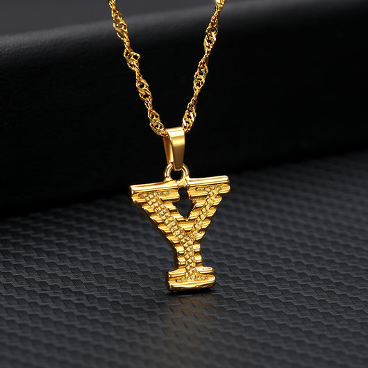 Collar con Colgante de 26 Letras Chapado en Oro - Image 27