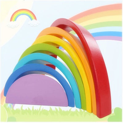 Bloques de Madera Arcoíris para Niños - Juego de Construcción Educativo - Image 4