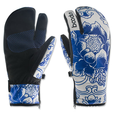 Guantes de Esquí Térmicos Tres Dedos - Abrigo Extremo para Deportes de Nieve - Image 9