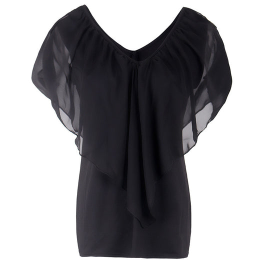 Blusa Suelta de Mujer con Mangas Murciélago en Gasa - Image 8